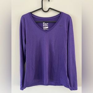 Nike Dri- Fit Long Sleeve Purple Shirt Size M